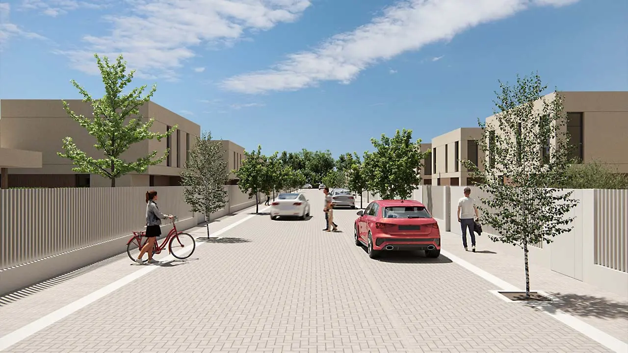 Pavimento de una de las calles de la urbanización Juana de Vega